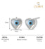 CLARA 925 Sterling Silver Heart Evil Eye Studs Earrings Gift for Kids Girls