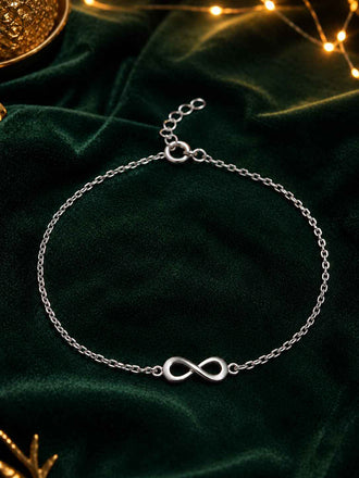 Silver Infinity Anklet Payal ( Single ) Chain