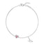 Silver Pink Heart Anklet Payal (Single)