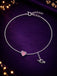 Silver Pink Heart Anklet Payal (Single)