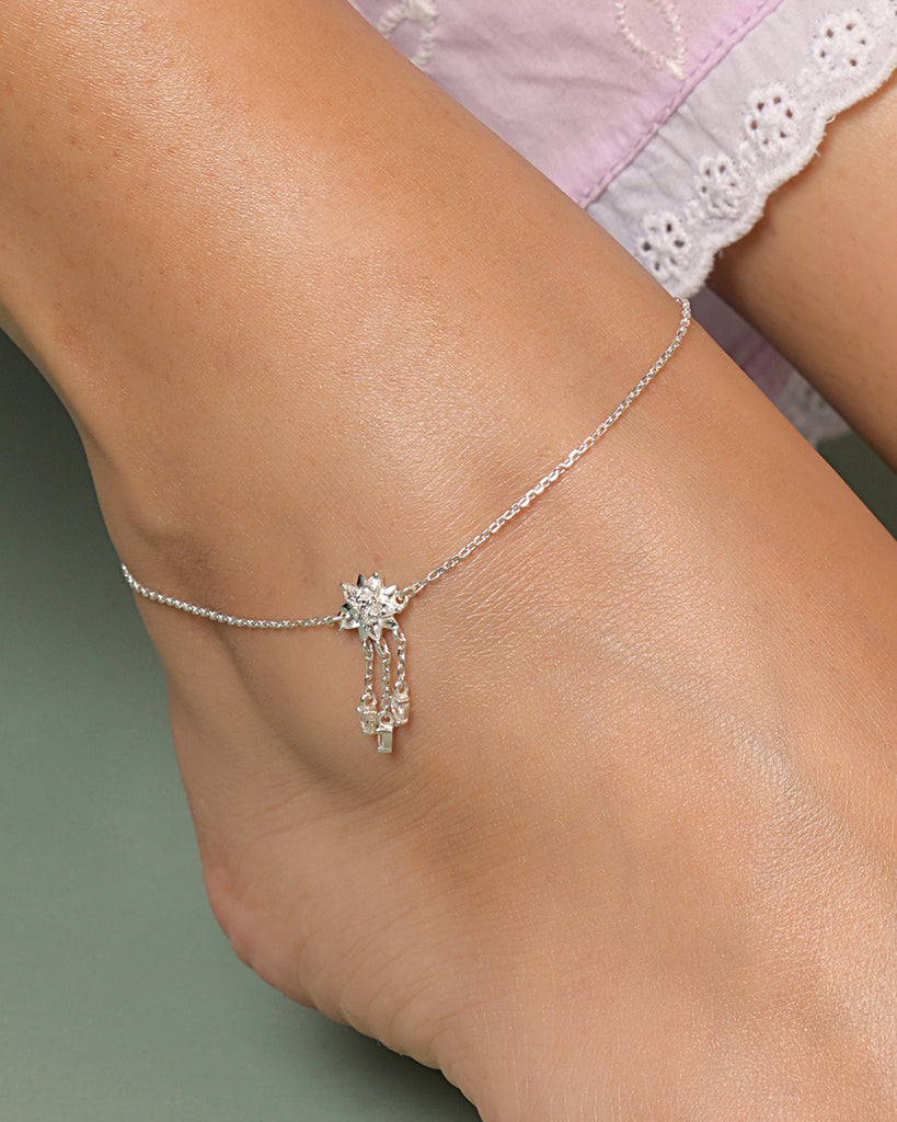 Silver Warisha Anklet Payal (Single)
