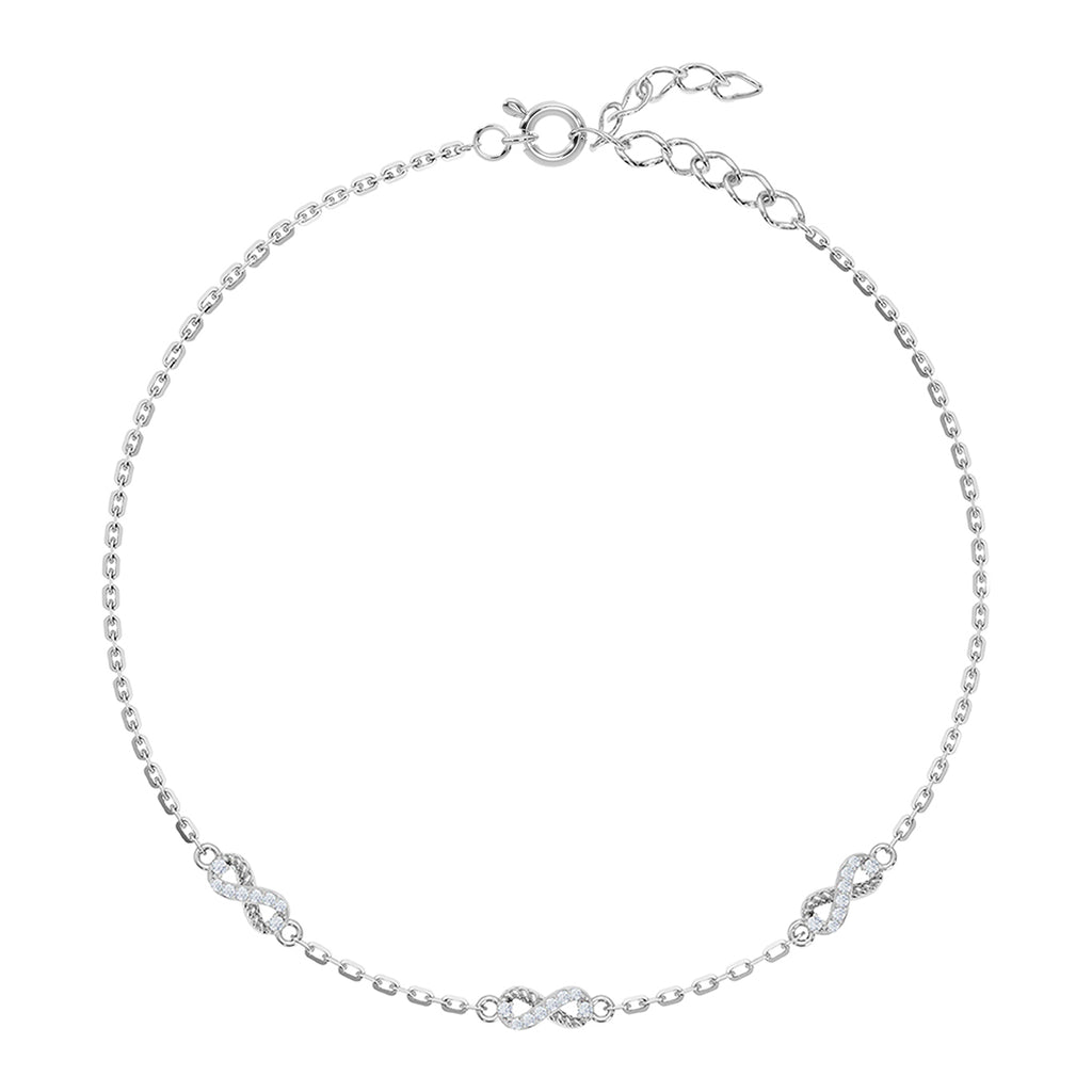 Silver Iyla Infinity Anklet Payal (Single)