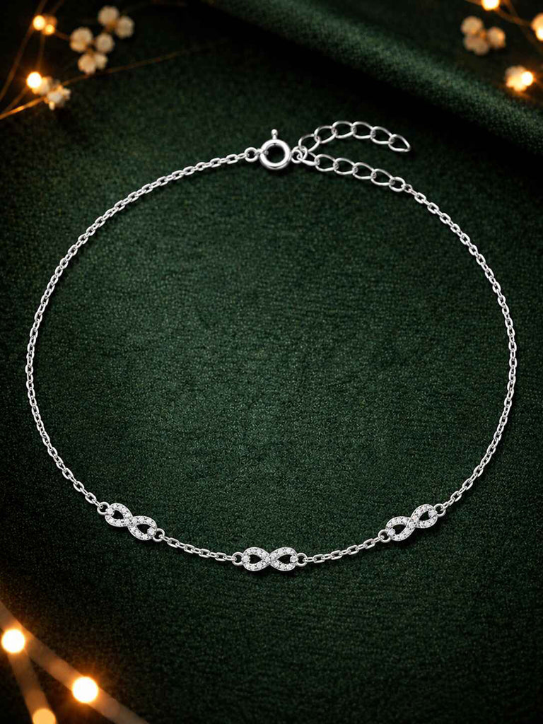 Silver Iyla Infinity Anklet Payal (Single)