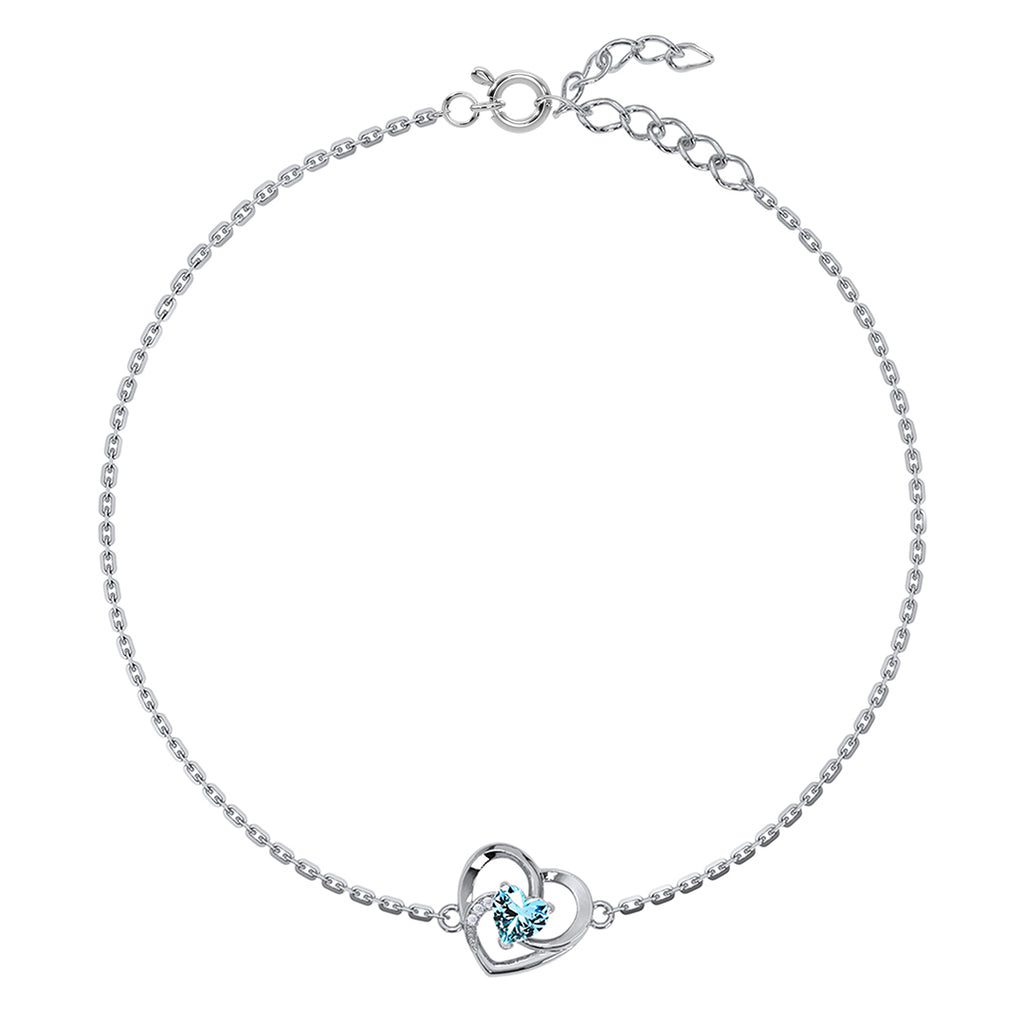 Silver Hiya Heart Anklet Payal (Single)