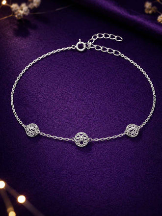 Silver Ball Anklet Payal (Single)
