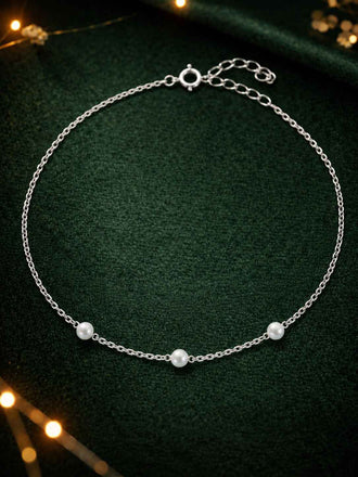 Silver Falak Pearl Anklet Payal (Single)