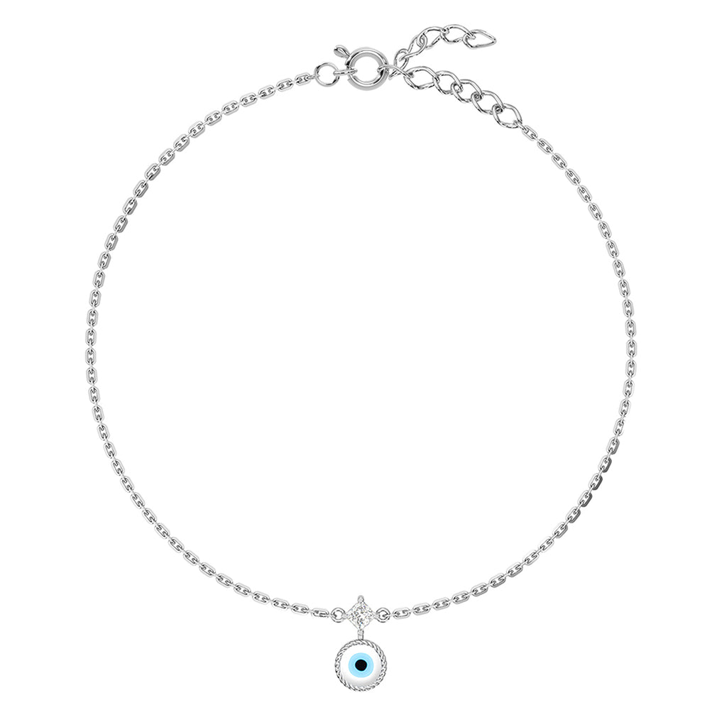 Silver Evil Eye Anklet Payal (Single)