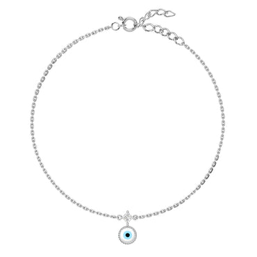 Silver Evil Eye Anklet Payal (Single)