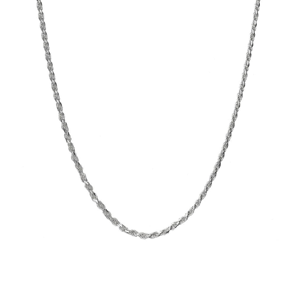 Silver Rope Chain Necklace in 24 inches