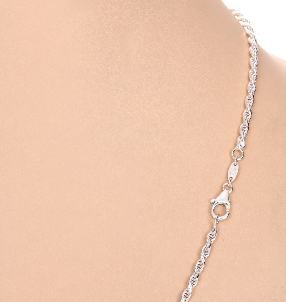Silver Rope Chain Necklace in 24 inches