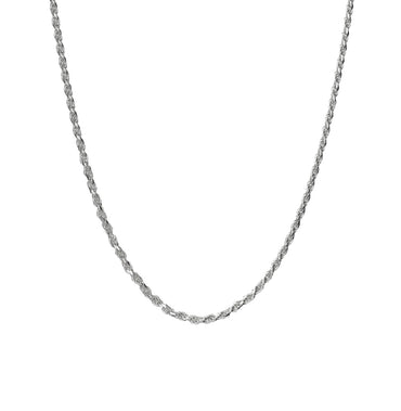 Silver Rope Chain Necklace in 24 inches