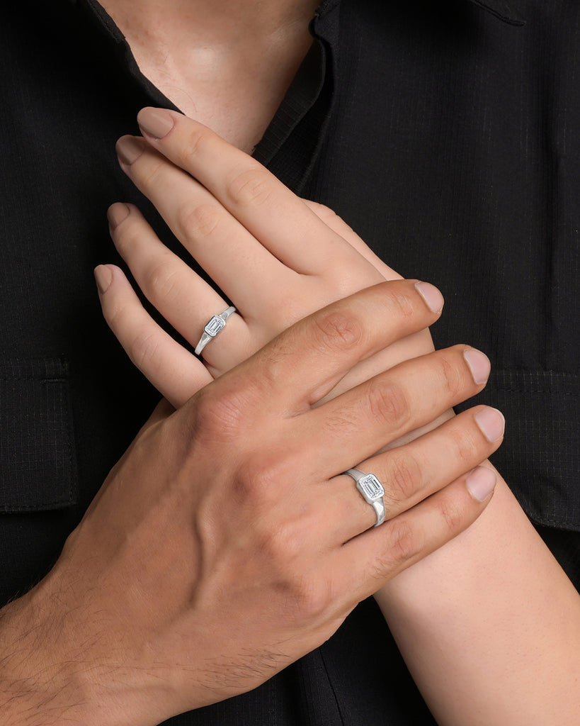 Silver Zorven Couple Ring