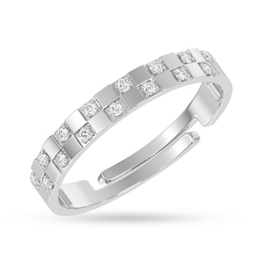 Silver Chessboard Ring
