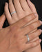 Silver Chessboard Couple Ring