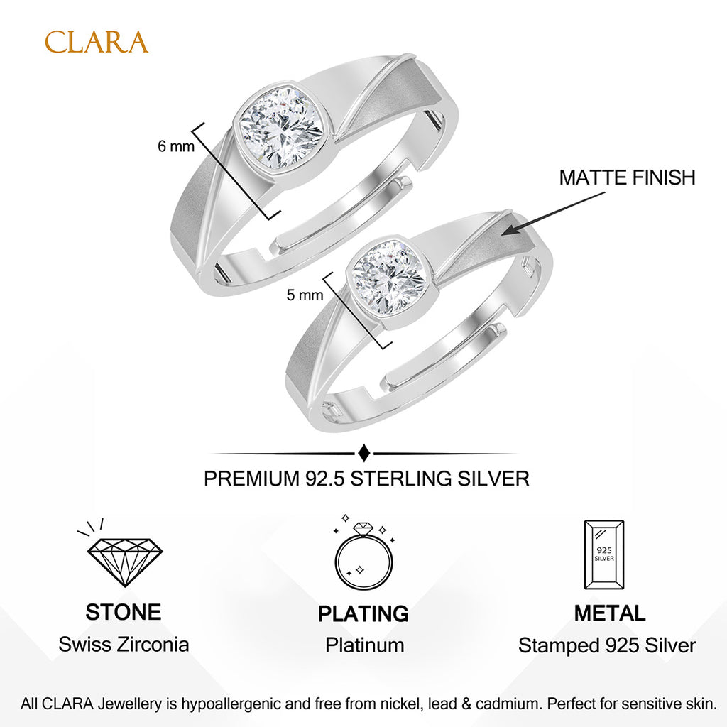 Silver Elron Couple Ring