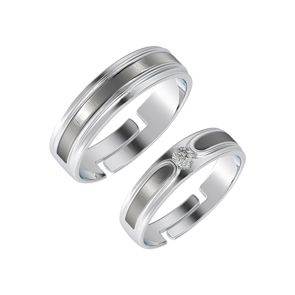 Silver Eternity Couple Band