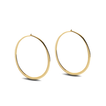 CLARA 925 Sterling Silver Arfa Hoop Earring Gold Plated Gift for Women & Girls