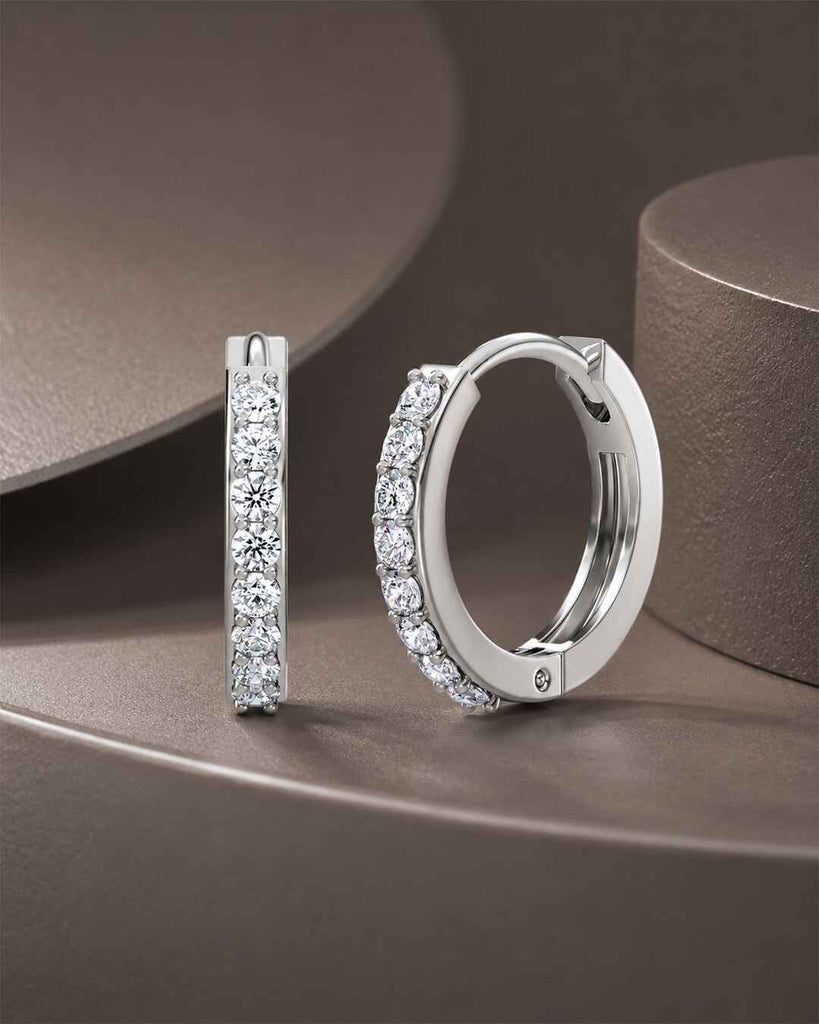 Silver Twinkle Hoop Bali Earrings