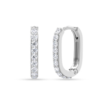 Silver U Shape Hoop Bali Earrings