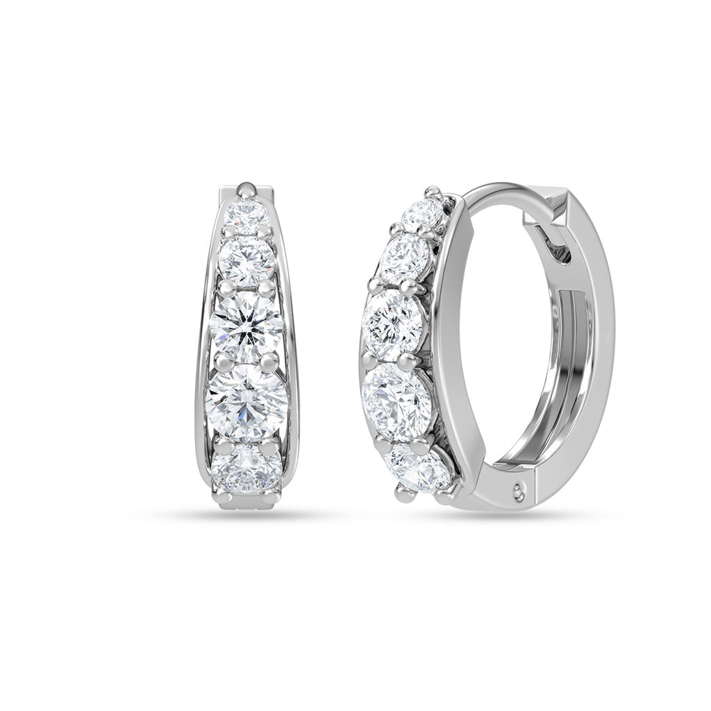 Silver Gradualtion Hoop Bali Earrings