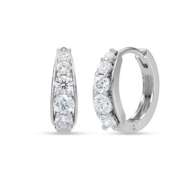 Silver Gradualtion Hoop Bali Earrings