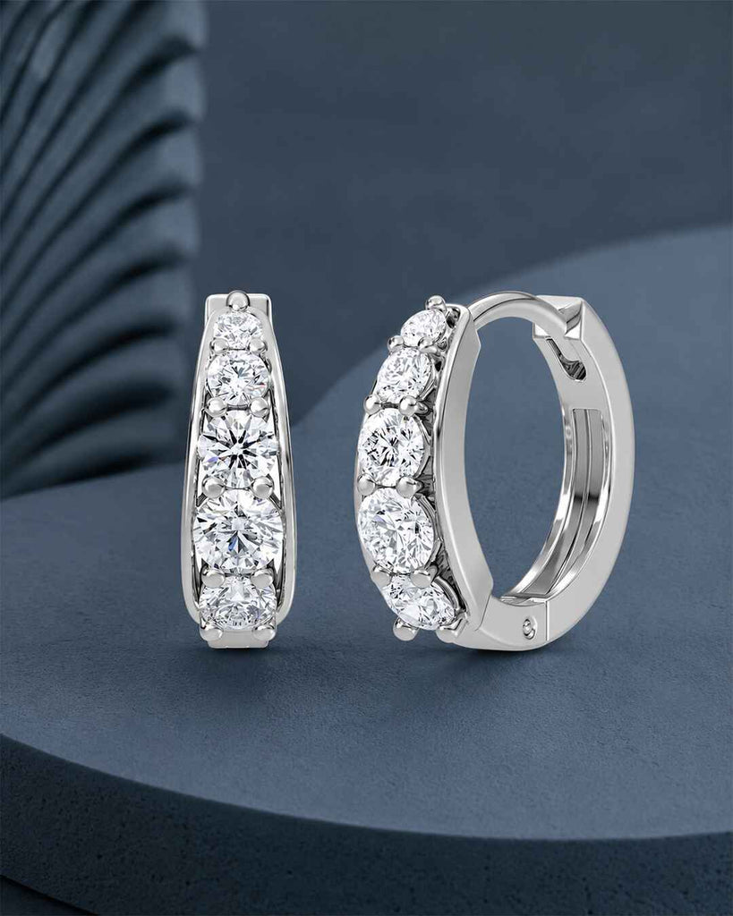Silver Gradualtion Hoop Bali Earrings
