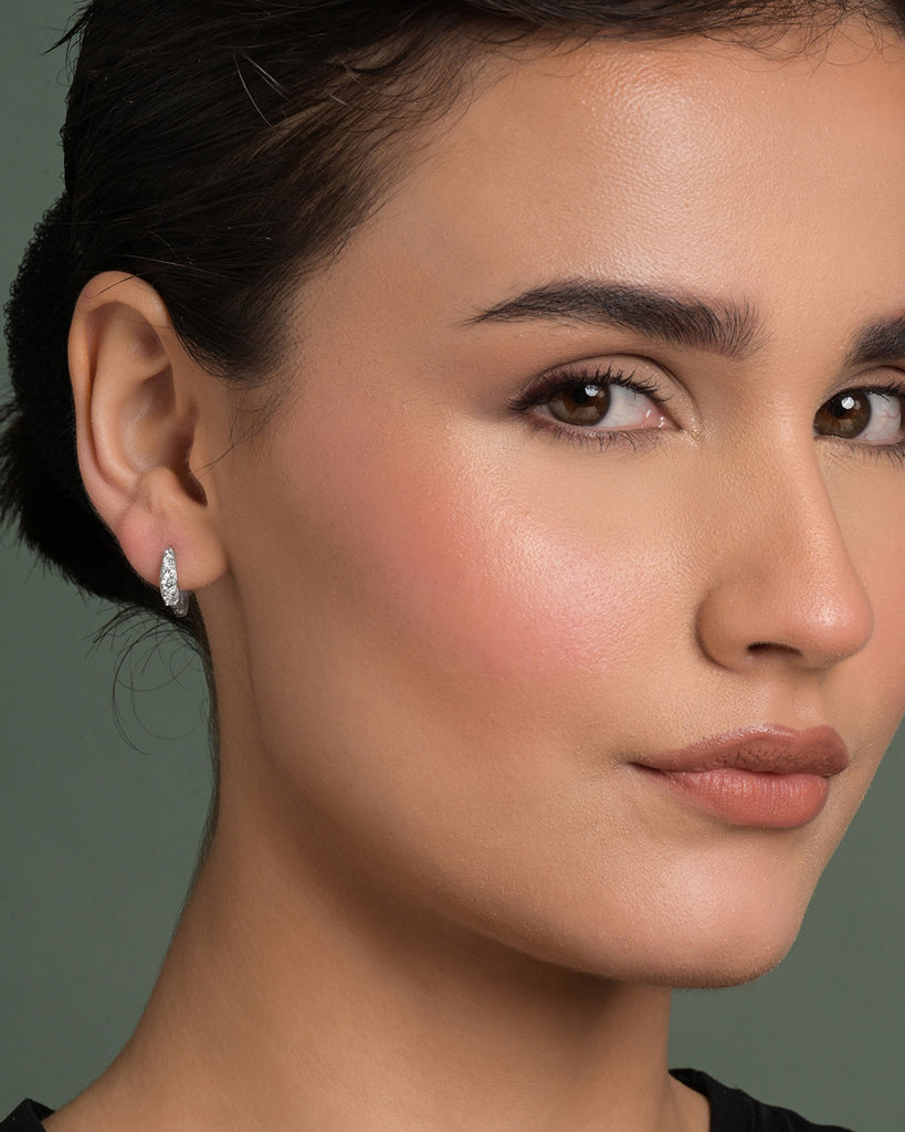 Silver Gradualtion Hoop Bali Earrings