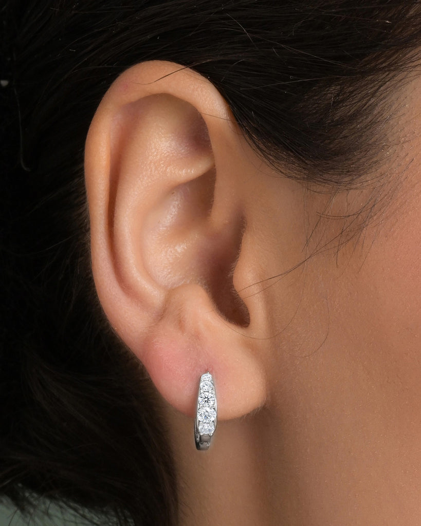 Silver Gradualtion Hoop Bali Earrings