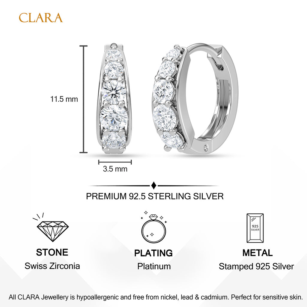 Silver Gradualtion Hoop Bali Earrings