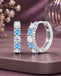 Silver Lunelle Blue Hoop Bali Earrings