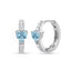 Silver Blue Heart Hoop Bali Earrings