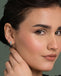 Silver Blue Heart Hoop Bali Earrings