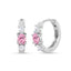 Silver Roselle Pink Hoop Bali Earrings