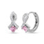 Silver Nerissa Pink Hoop Bali Earrings