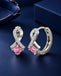 Silver Nerissa Pink Hoop Bali Earrings