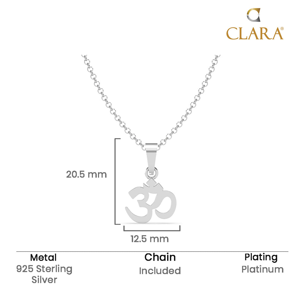 Silver Religious OM Men Pendant Necklace with Chain or without Chain