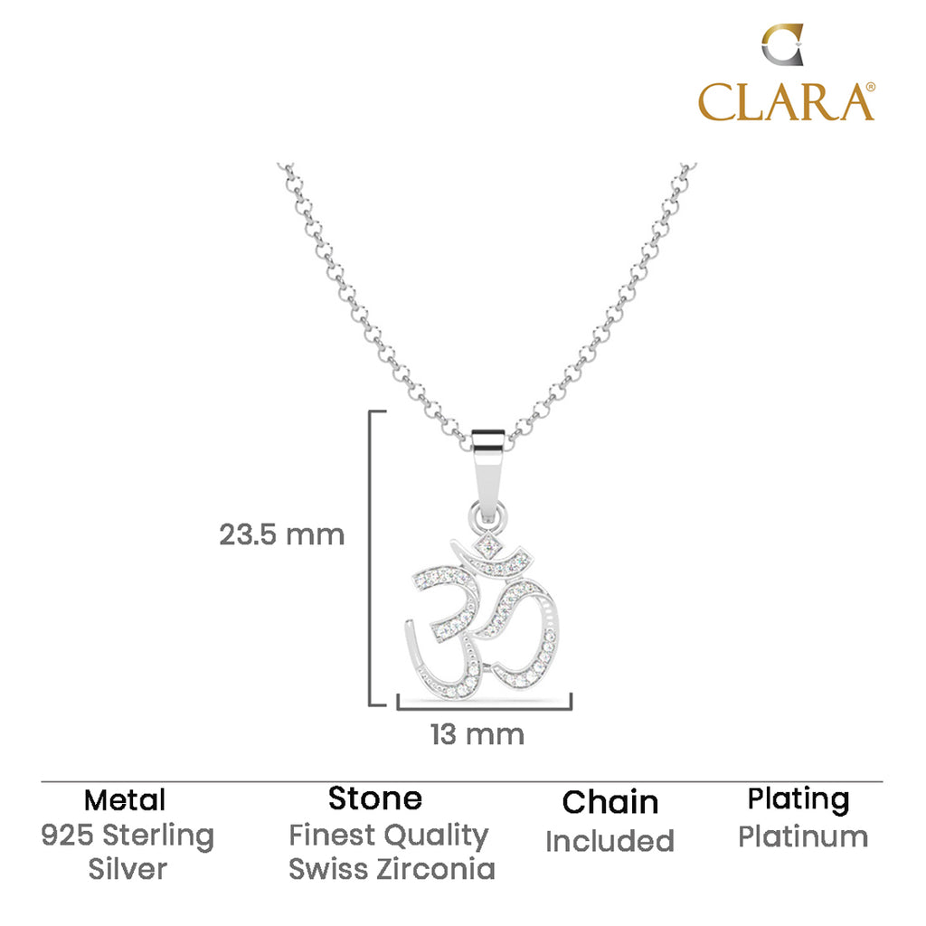 Silver Shine Om Men Pendant Necklace with Chain or without Chain