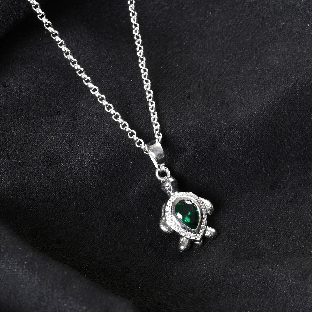 Silver Lucky Tortoise TurtleMen Pendant Necklace with Chain or without Chain