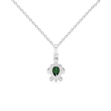 Silver Lucky Tortoise Turtle Pendant Chain