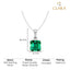 Silver Green Octagon Men Pendant Necklace with Chain or without Chain