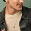 Silver Blue Solitaire Men Pendant Necklace with Chain or without Chain