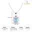 Silver Blue Solitaire Men Pendant Necklace with Chain or without Chain