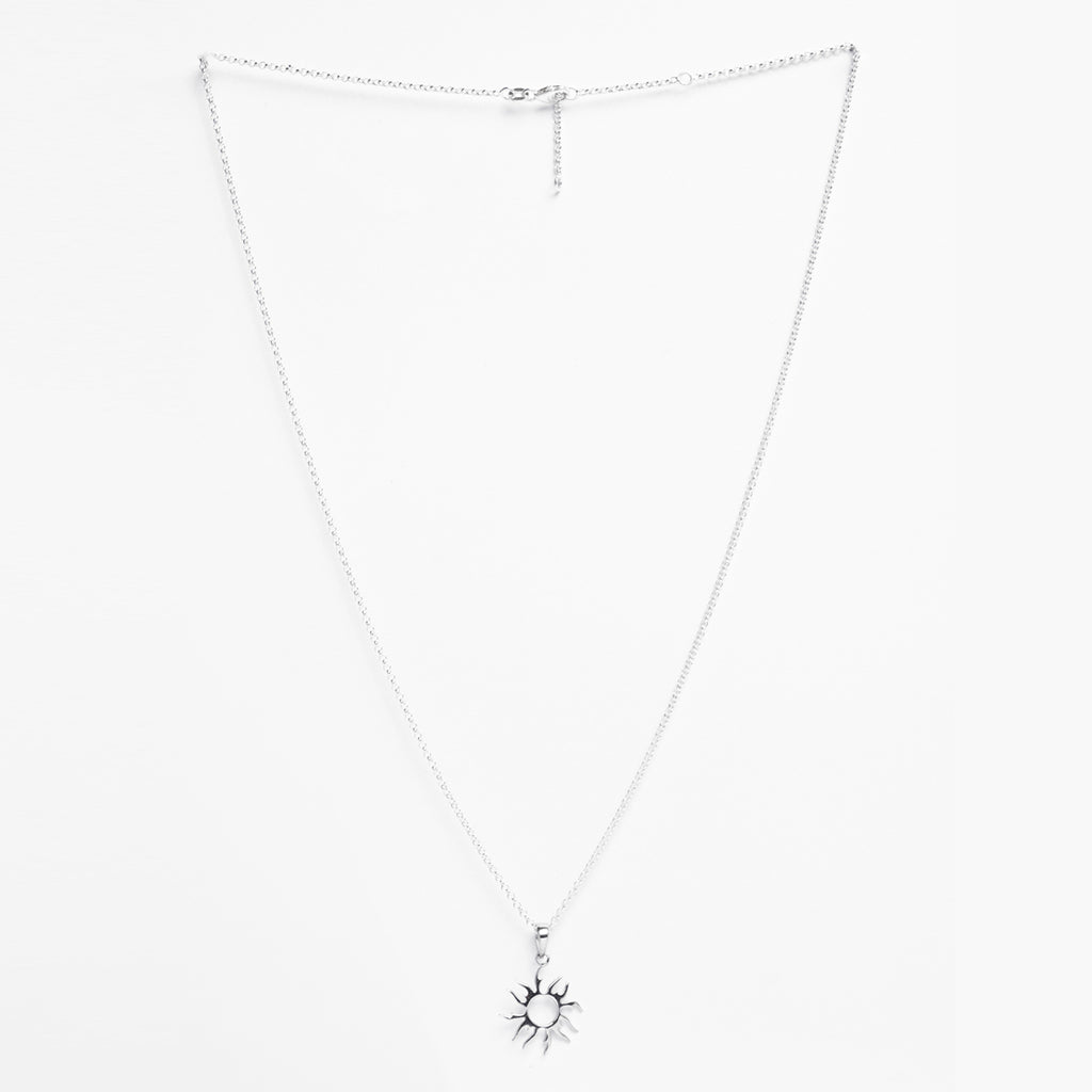 Silver Sun Men Pendant Necklace with Chain or without Chain