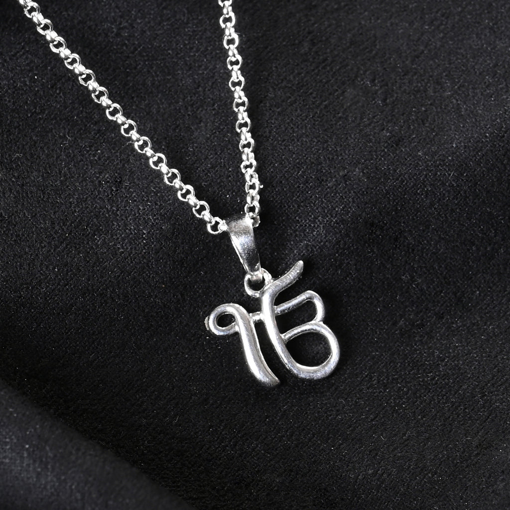 Silver Ek Onkar Religious Men Pendant Necklace with Chain or without Chain