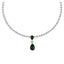 Silver Solitaire Green Necklace