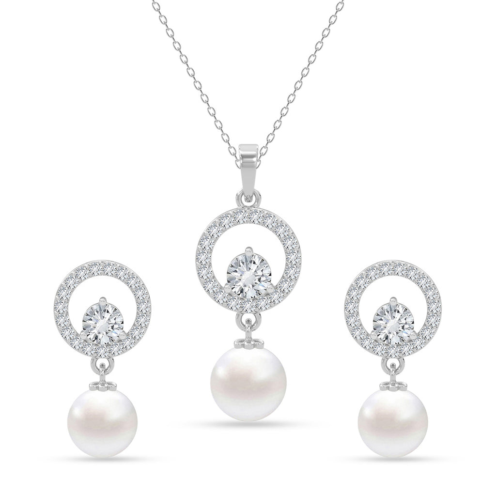 Silver Dante Pearl Jewellery Set