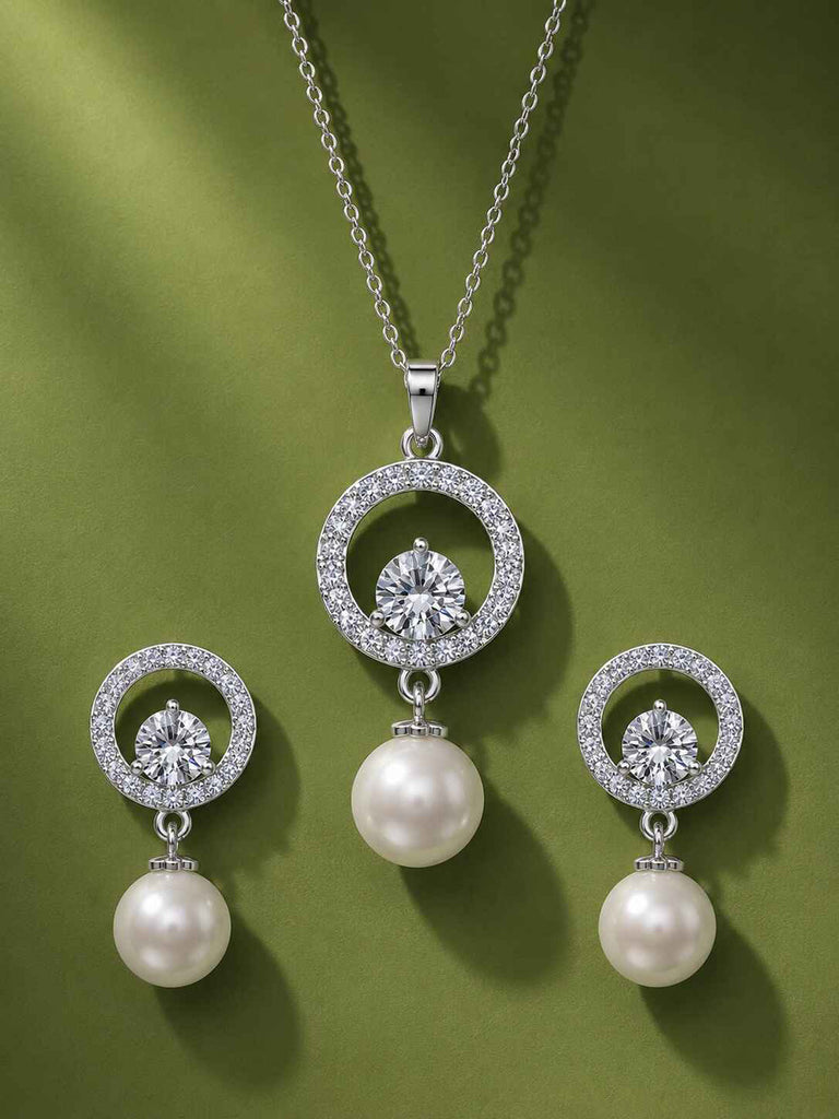 Silver Dante Pearl Jewellery Set