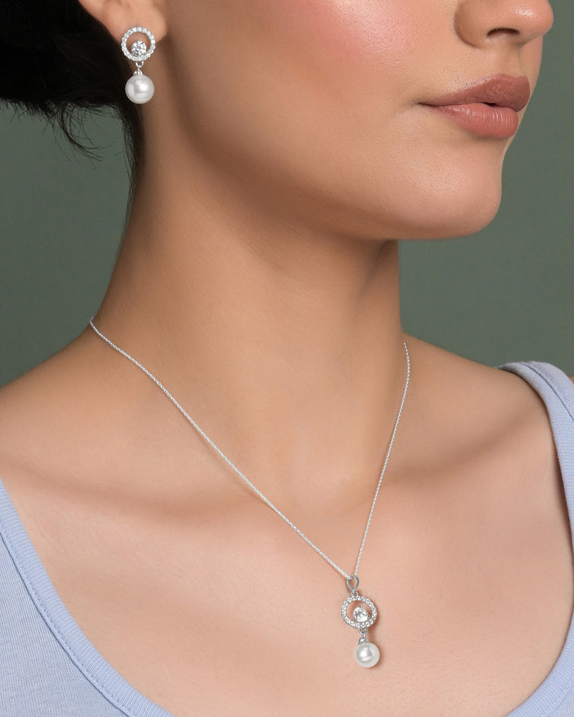 Silver Dante Pearl Jewellery Set