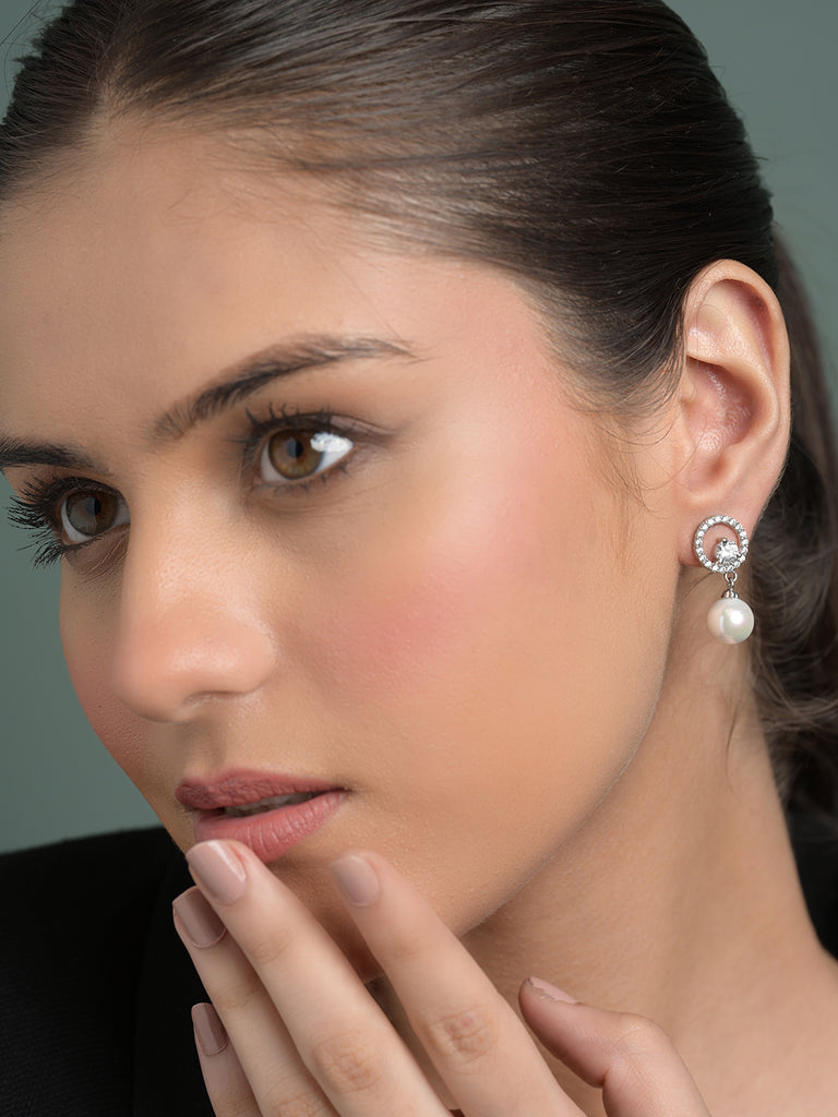 Silver Pearl Earrings