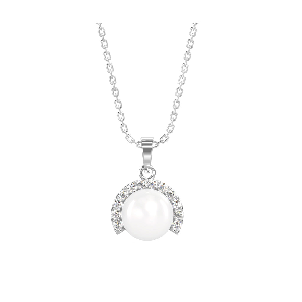Silver Pearl Riko Pendant Chain Necklace